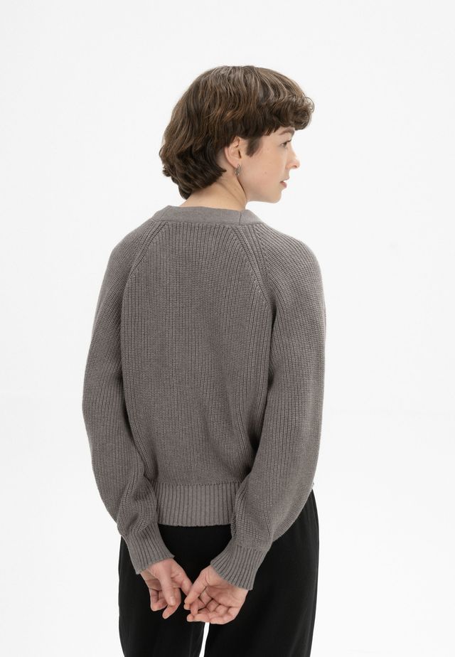 Rib Knit Cardigan BHUMA bear melange | MELAWEAR