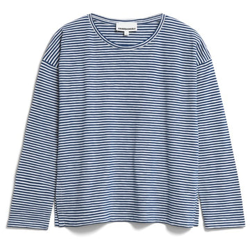 Longsleeve XIANAA LOVELY STRIPES faded indigo-oatmilk | ARMEDANGELS