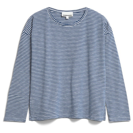 Longsleeve XIANAA LOVELY STRIPES faded indigo-oatmilk | ARMEDANGELS