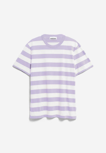 T-Shirt BAHAAR STRIPES lavender light - white | ARMEDANGELS