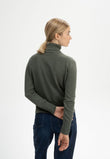 Fine Knit Turtleneck Jumper MAYURA grün melange | MELAWEAR