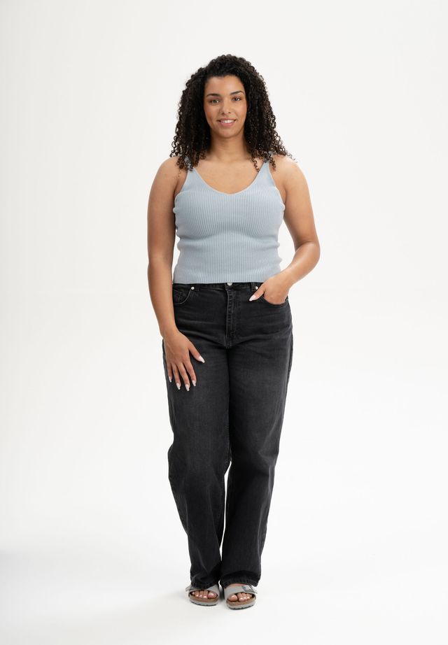 V-Neck Strick Top RHADA cloudy blue | MELAWEAR