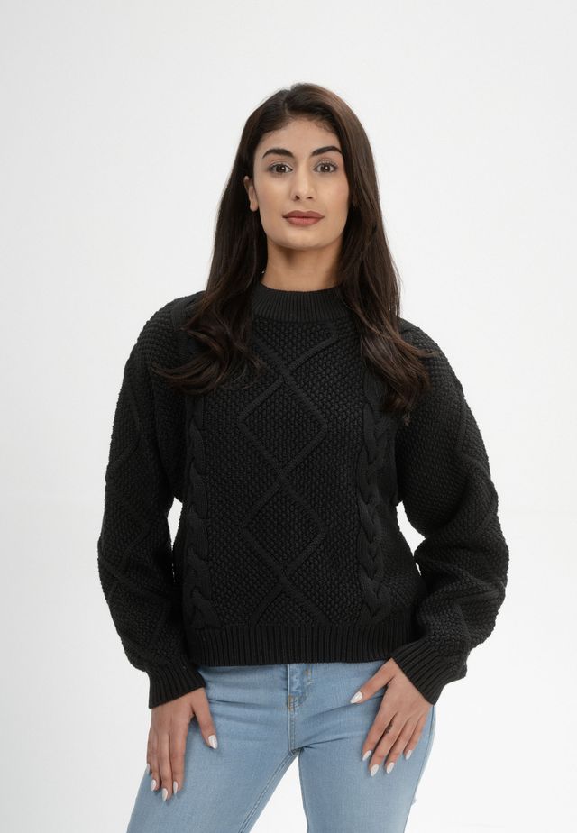 Cable Knit Jumper SAMAIRA schwarz | MELAWEAR
