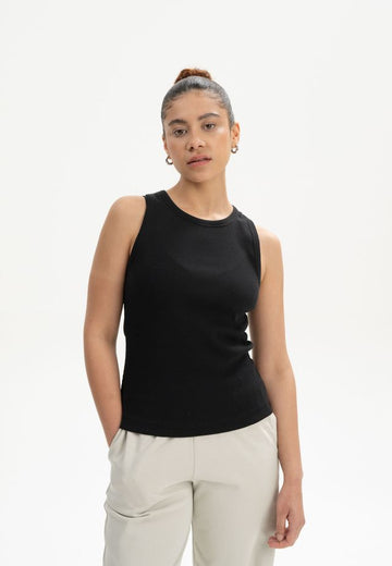 Ribbed Tanktop DRISNA schwarz | MELAWEAR