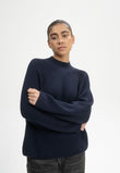 Rib Knit Mock Neck Jumper ANALAH navy | MELAWEAR