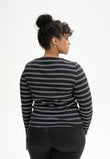 Ribbed Longsleeve MEHAR black white stripes | MELAWEAR