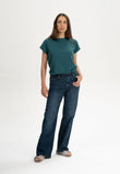 Structured Knit T-Shirt BHARI deep sea | MELAWEAR