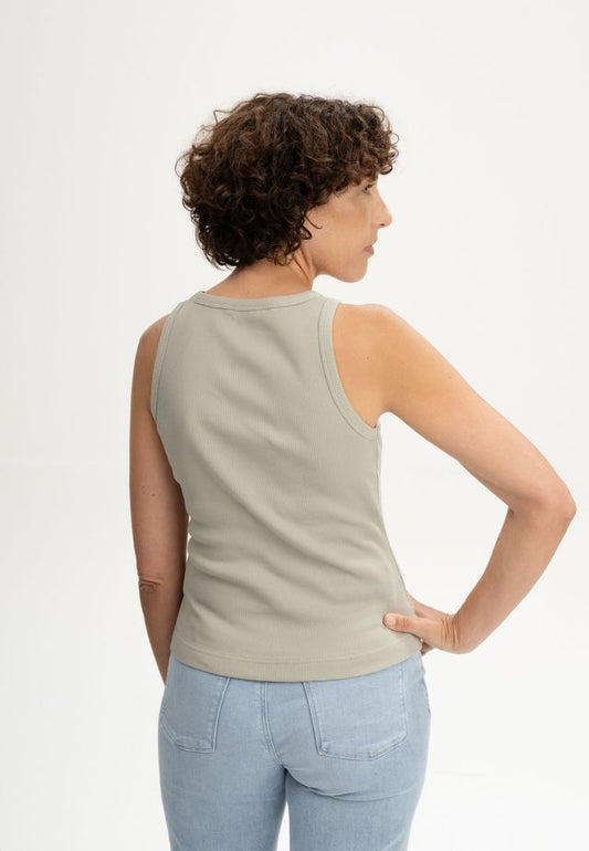 Ribbed Tanktop DRISNA dusty green | MELAWEAR