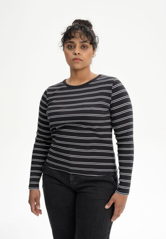 Ribbed Longsleeve MEHAR black white stripes | MELAWEAR