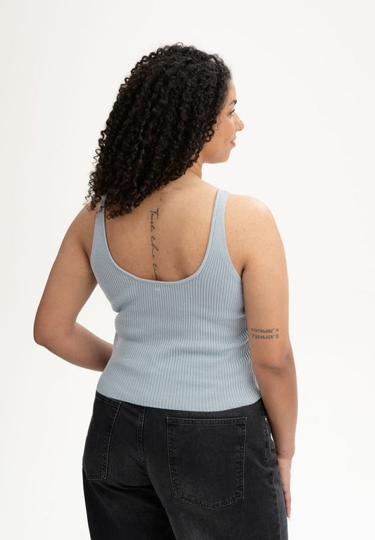 V-Neck Strick Top RHADA cloudy blue | MELAWEAR