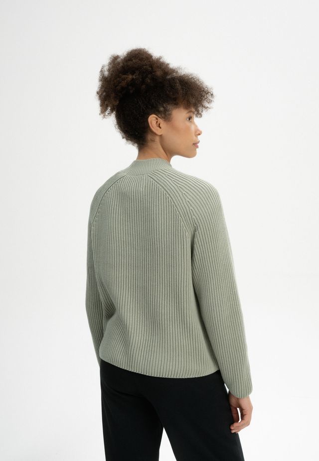 Rib Knit Mock Neck Jumper ANALAH green clay | MELAWEAR