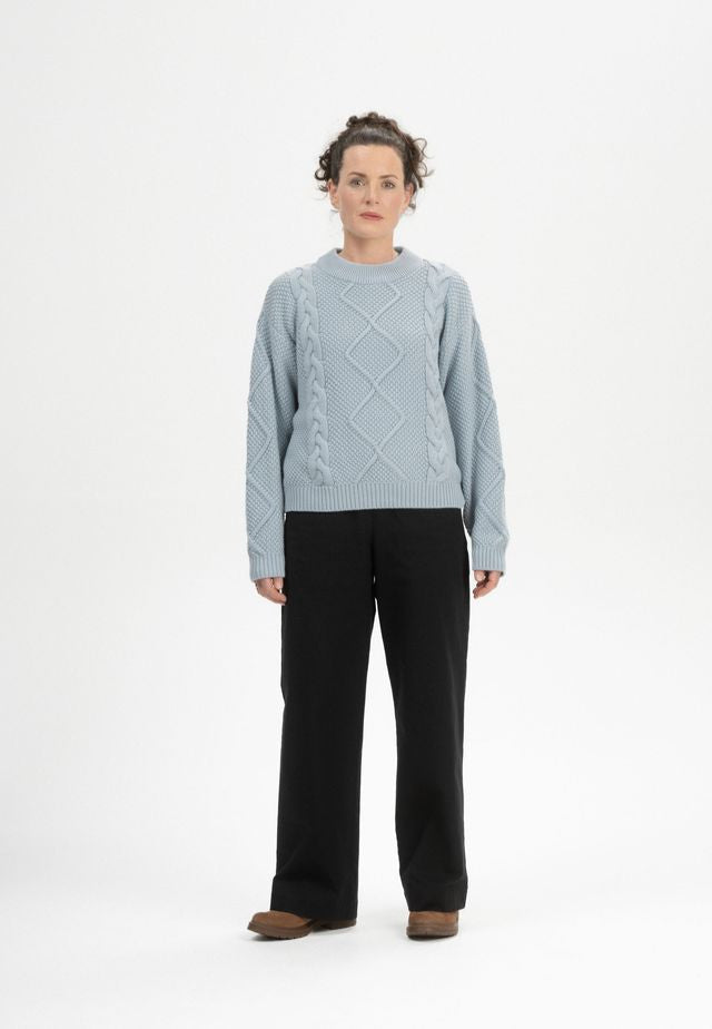 Cable Knit Jumper SAMAIRA cloudy blue | MELAWEAR