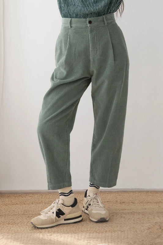 Hose HARUKU CORDUROY WASHED GREEN | TWOTHIRDS