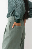 Hose HARUKU CORDUROY WASHED GREEN | TWOTHIRDS