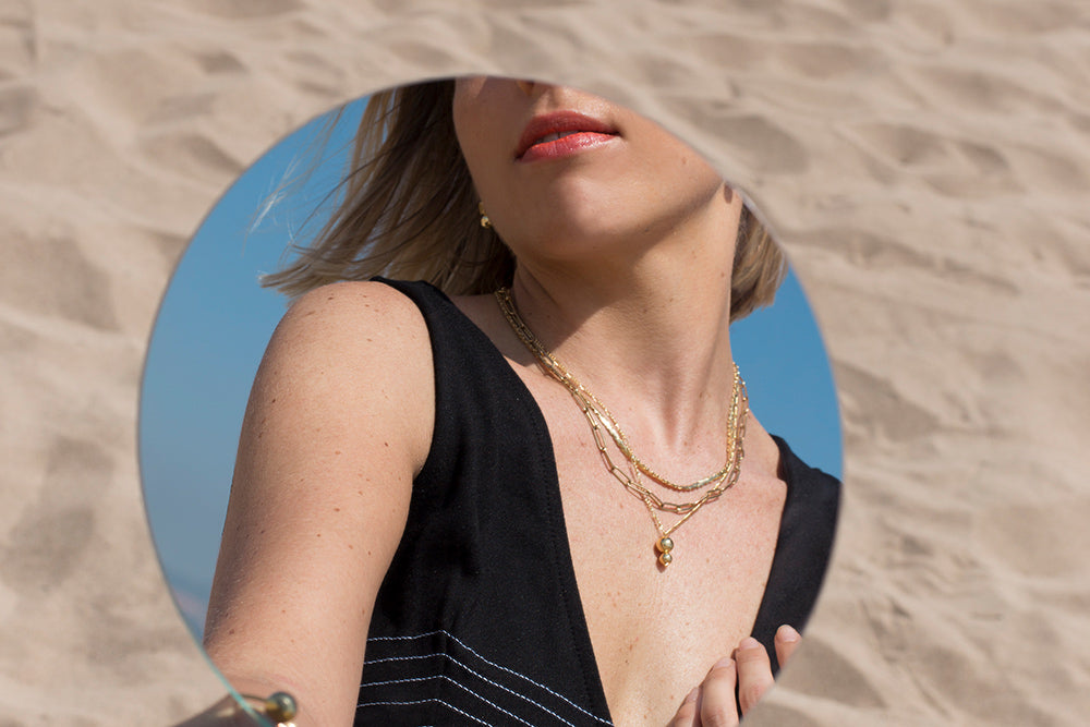 HEARTS NECKLACE Brass | KLIMBIM