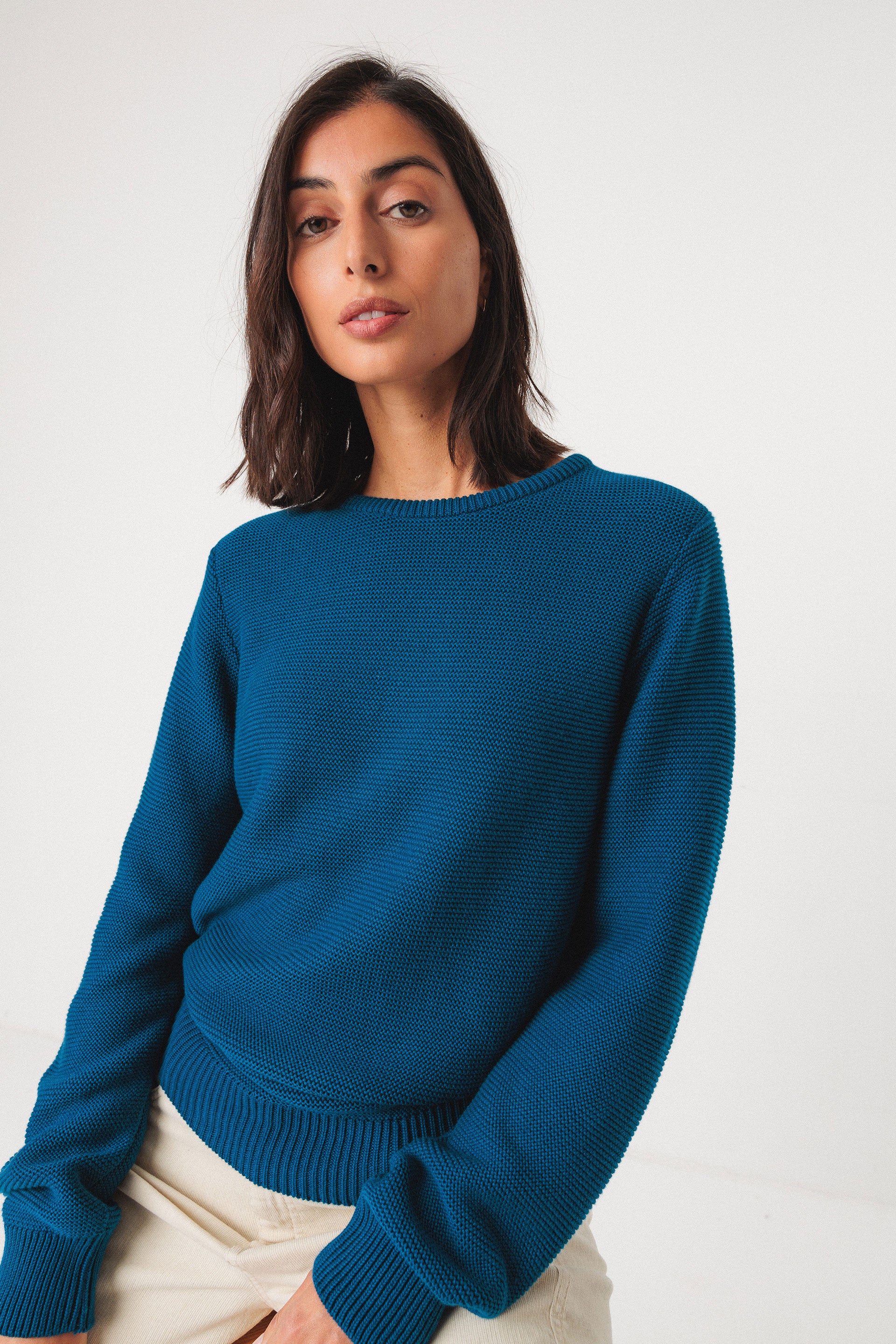 IRADI-GOTS SWEATER oxford blue | SKFK