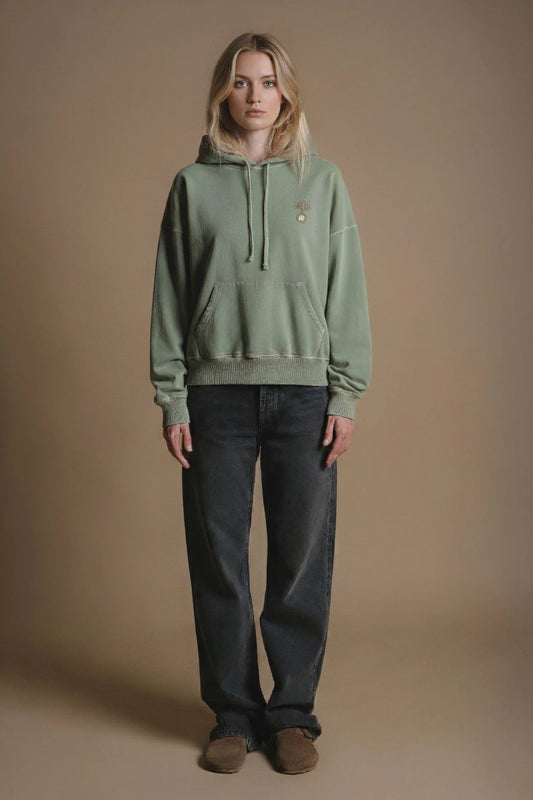 Hoodie Cepaes Pigment Silver Green | trendsplant