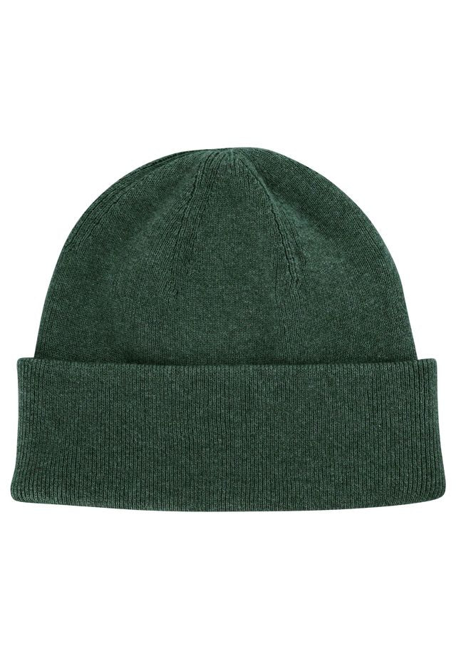 Unisex Fine Knit Beanie Style HIMMAT deep forest melange | MELA
