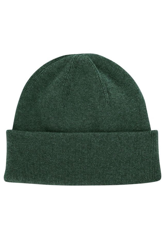 Unisex Fine Knit Beanie Style HIMMAT deep forest melange | MELA