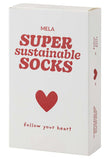 Gerippte Socken Stickerei 2er Pack white follow heart | MELAWEAR