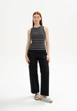 Ribbed Tanktop DRISNA black white stripes | MELAWEAR