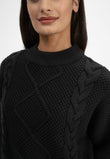Cable Knit Jumper SAMAIRA schwarz | MELAWEAR