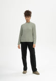 Rib Knit Mock Neck Jumper ANALAH green clay | MELAWEAR