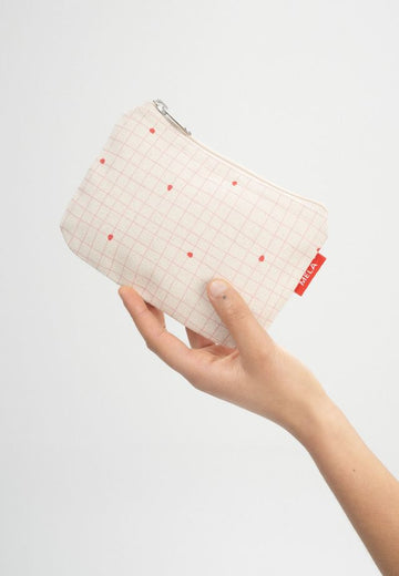 Small Pouch greige / candy grid print | MELAWEAR