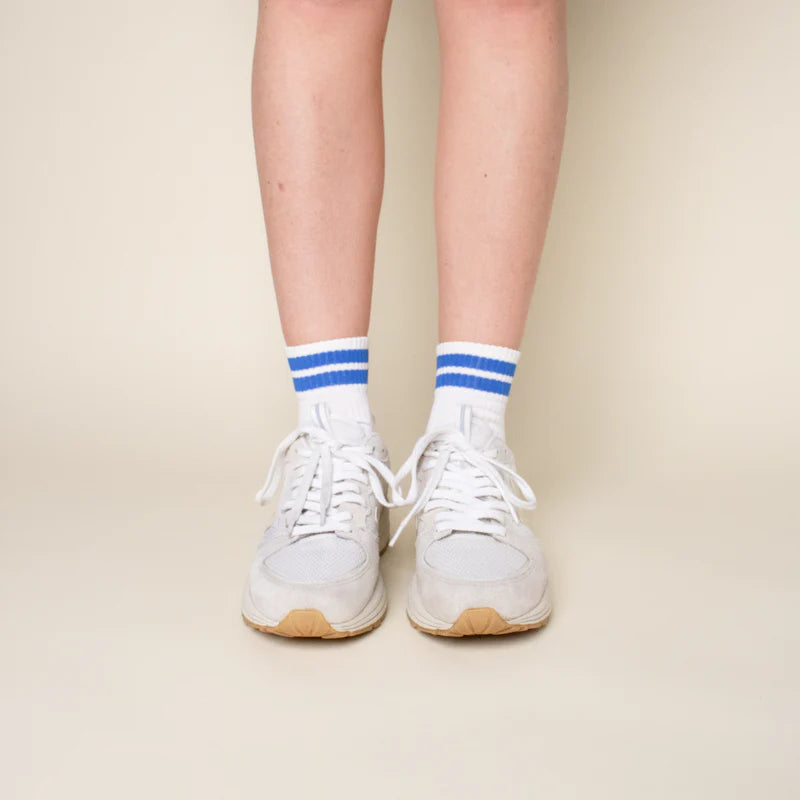 Ankle Tennis-Socken blaue Streifen | popeia