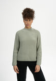 Rib Knit Mock Neck Jumper ANALAH green clay | MELAWEAR