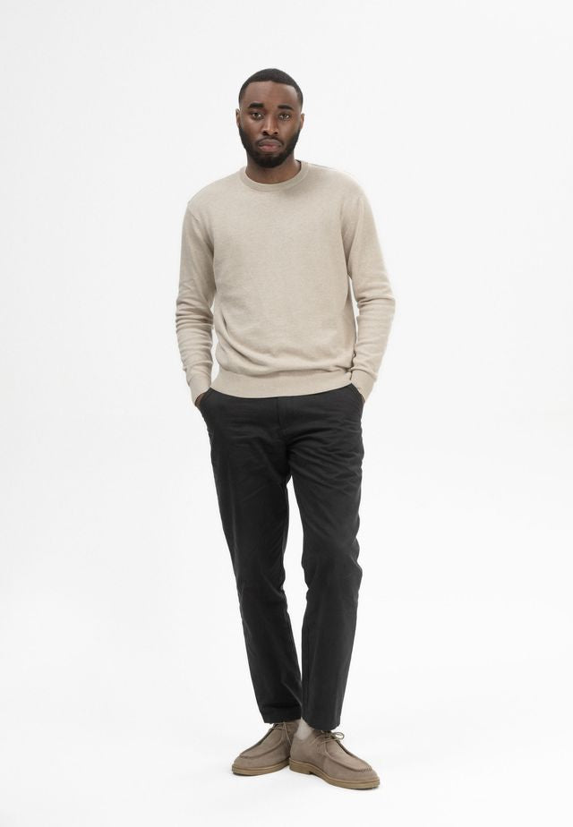 Fine Knit Jumper HIMAL kiesel melange | MELAWEAR