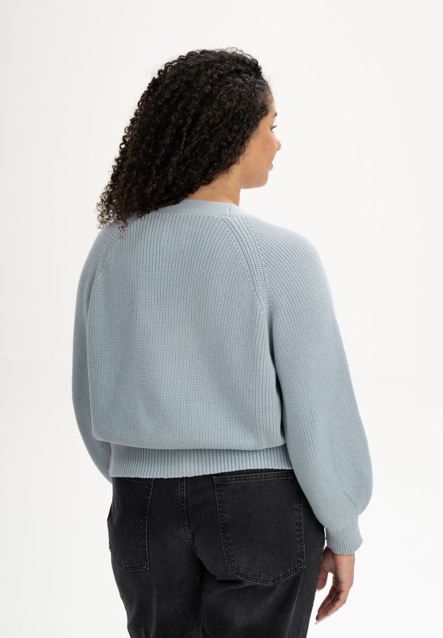 Rib Knit Cardigan BHUMA cloudy blue | MELAWEAR