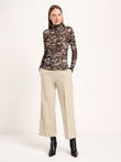 Rollkragenshirt print animal stripes rose | LANIUS