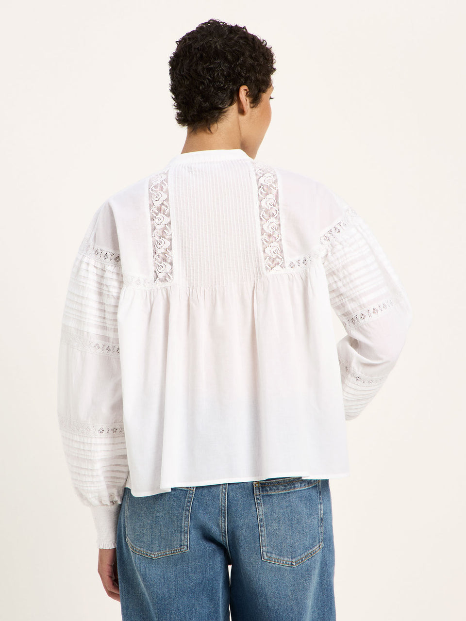 Spitzenbluse GOTS white | LANIUS