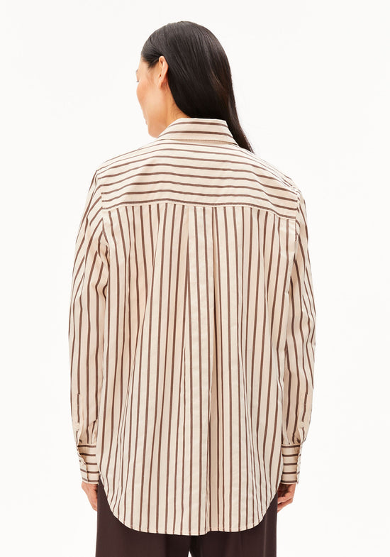 STRIPE LOOSE SHIRT BLOUSE oatmilk-claystone | ARMEDANGELS