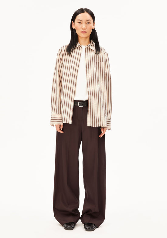 STRIPE LOOSE SHIRT BLOUSE oatmilk-claystone | ARMEDANGELS