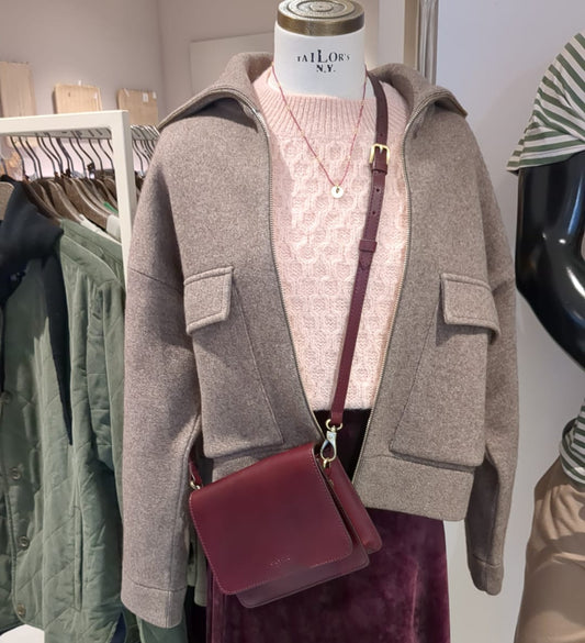 Pullover mit Zopfstrick rose | Lanius