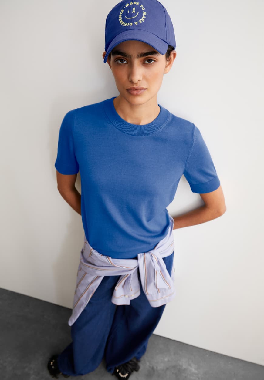 Strick T-Shirt SILJIAAS dark morning | ARMEDANGELS