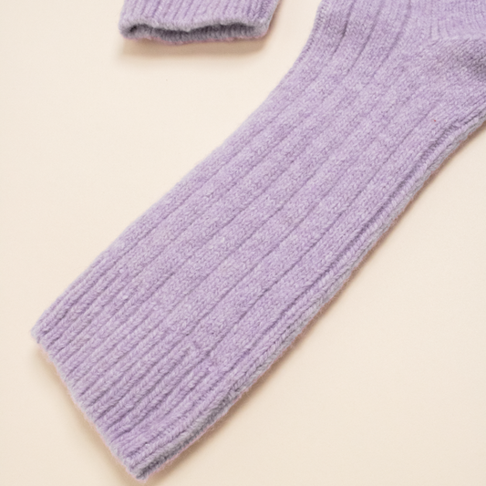 Stricksocken aus Wolle lila | popeia