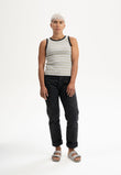 Ribbed Tanktop DRISNA dusty green stripes | MELAWEAR