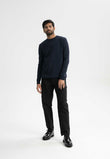 Jacquard Knit Jumper MANAV navy | MELAWEAR