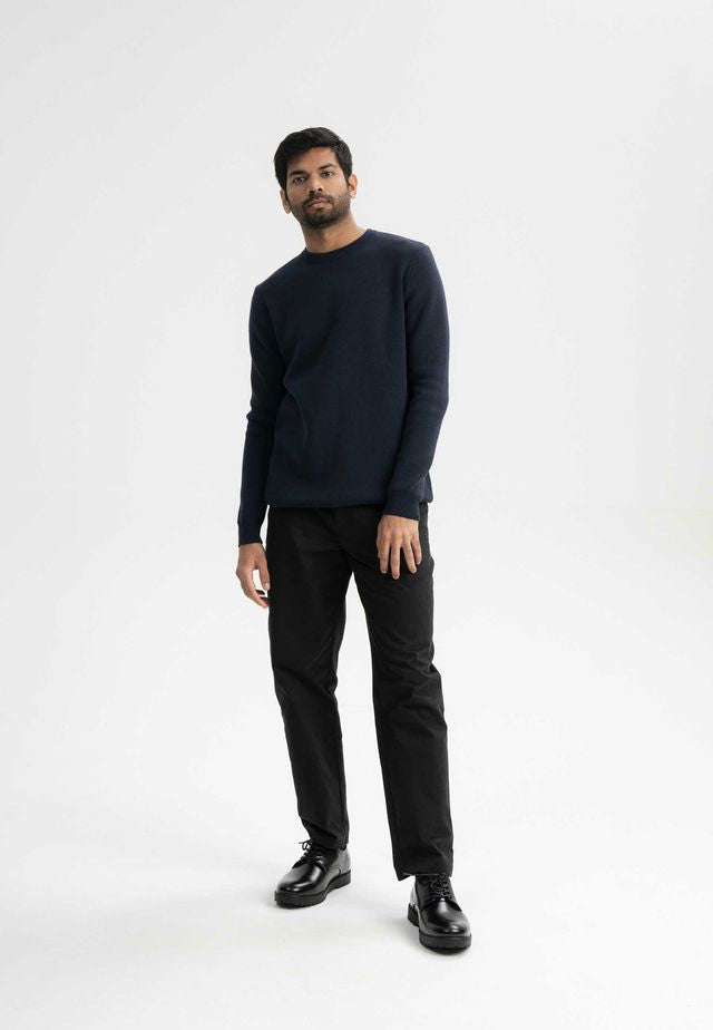 Jacquard Knit Jumper MANAV navy | MELAWEAR