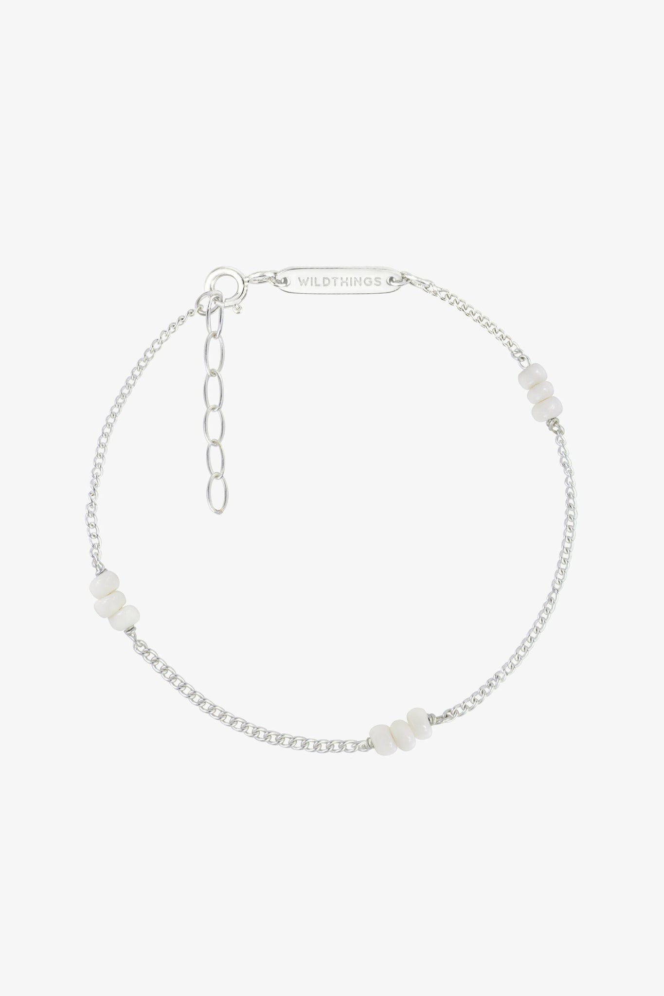 Armband Triple White Beads bracelet Silber | wildthings