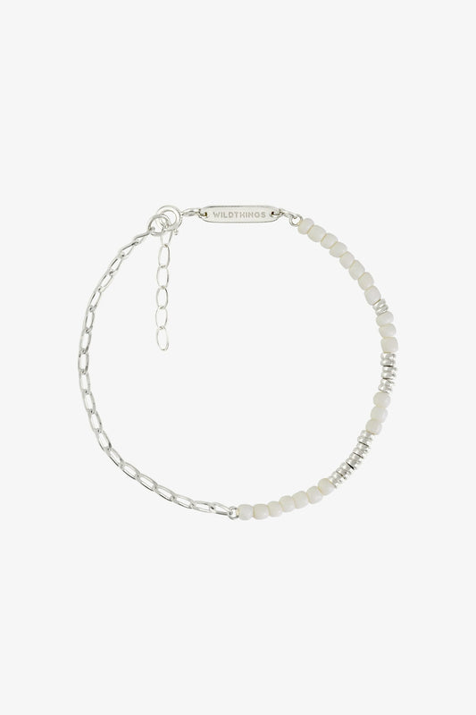Armband Think twice chain bracelet white Silber | wildthings