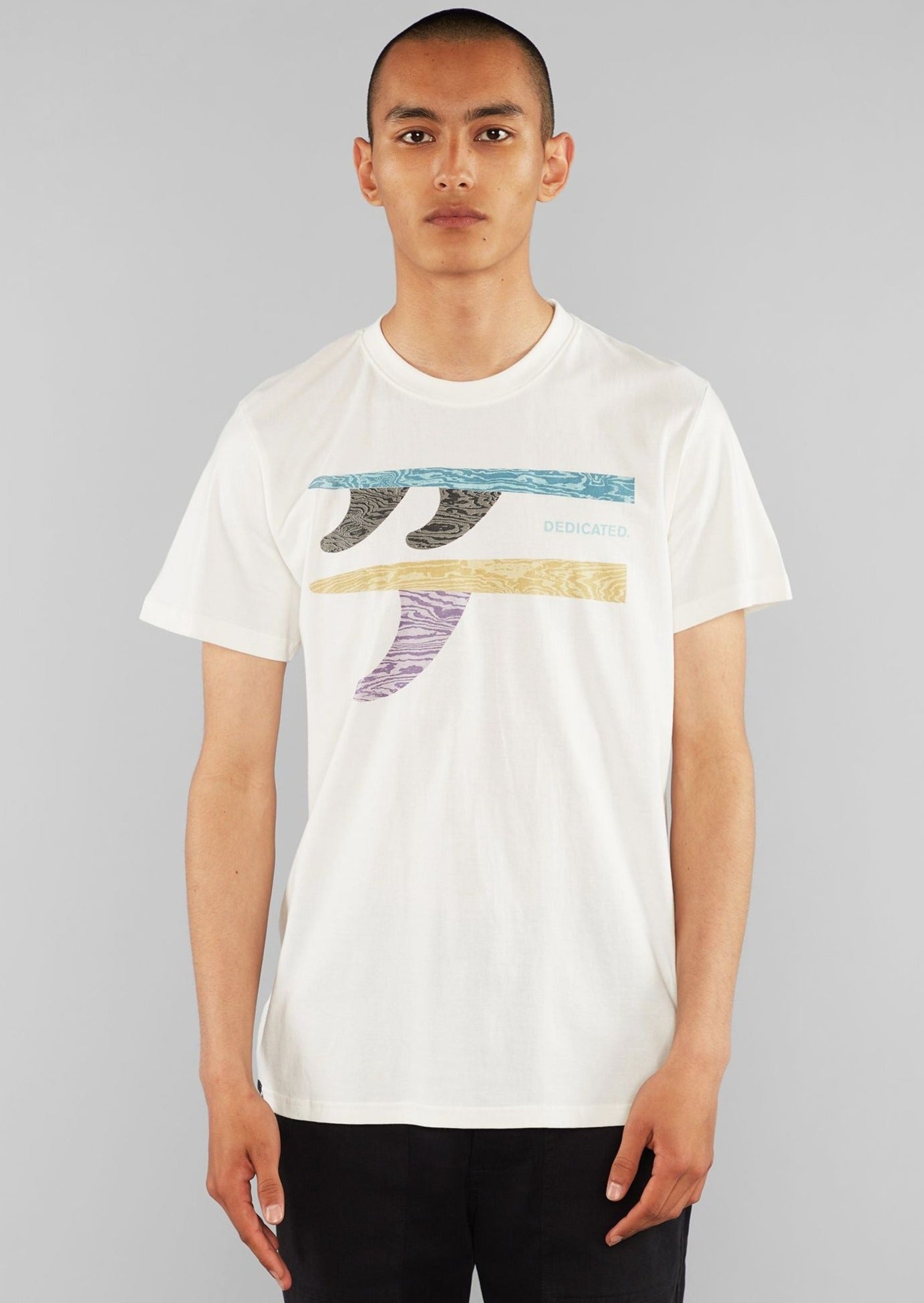 T-Shirt Stockholm Wood Cut Surfboard Off-White | DEDICATED