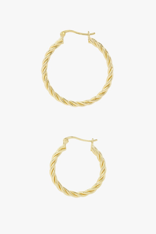 Ohrring Small Twisted Hoop Gold 23 mm | wildthings