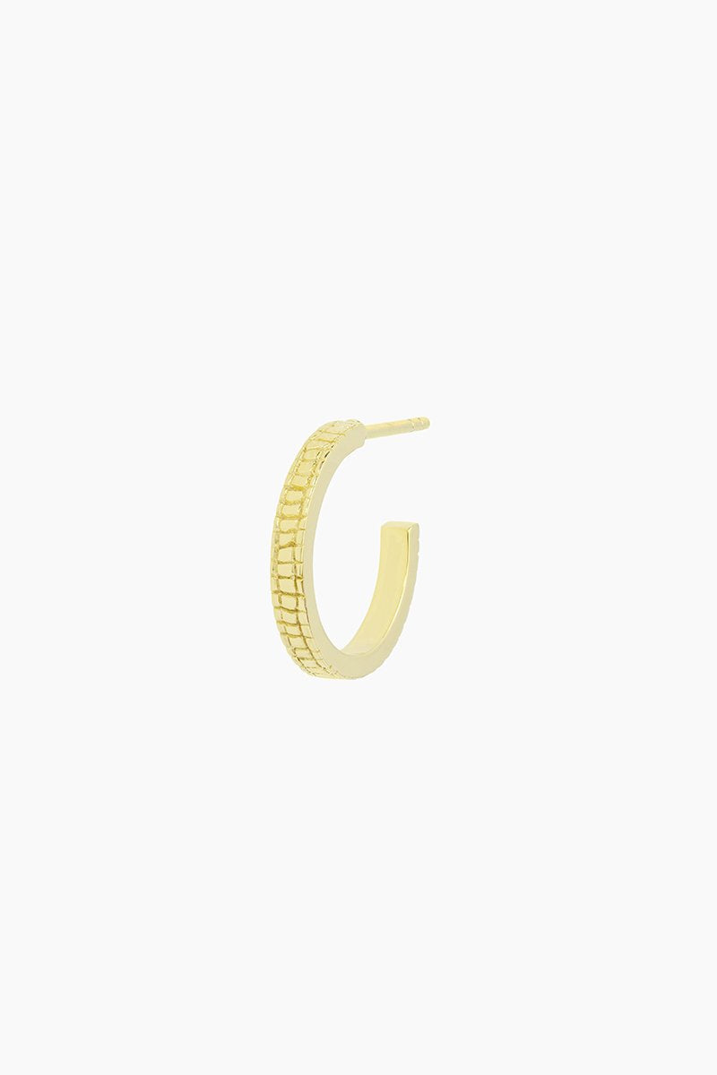 Ohrstecker Creole Crocodile Skin Gold 15 mm | wildthings