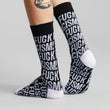 Socks Sigtuna Fuck Racism Pattern Black | DEDICATED