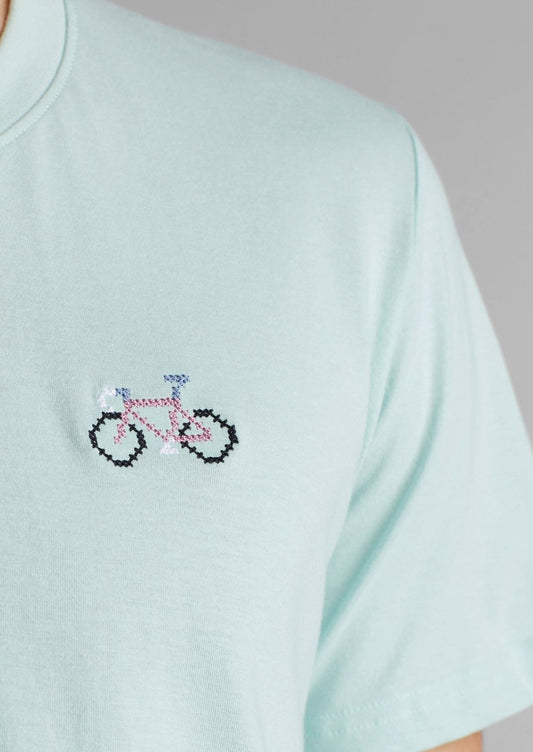 T-Shirt Stockholm Stitch Bike Mint | DEDICATED
