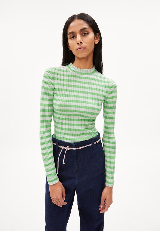 Pullover ALAANI striped apple neon | ARMEDANGELS